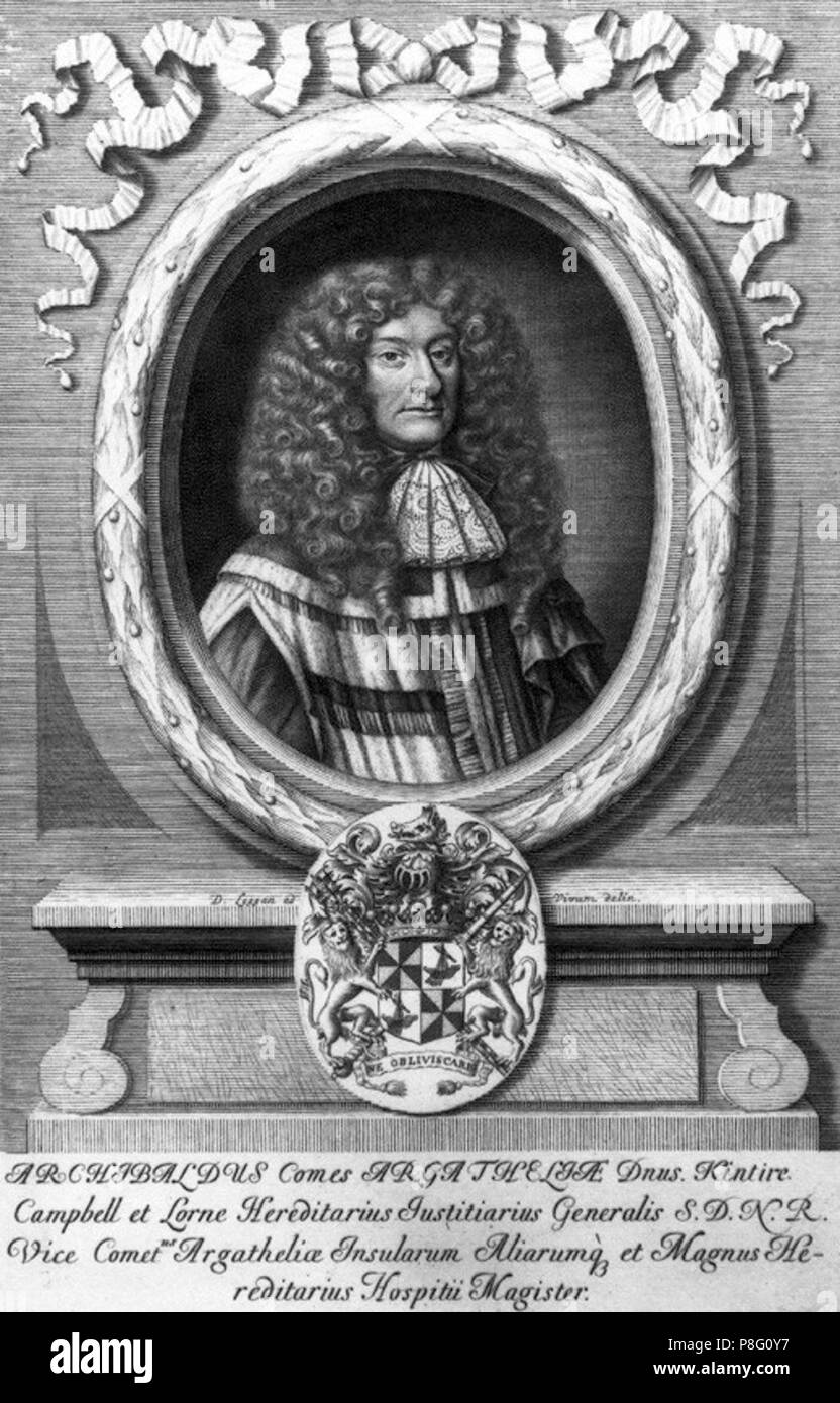 9° Conte di Argyll 1680. da David Loggan, linea di incisione, circa 1680 Foto Stock