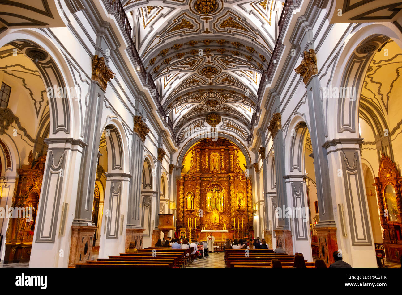 Chiesa Parrocchiale di San Juan Bautista de Orés. Malaga, Costa del Sol, Andalusia Spagna. Europa Foto Stock