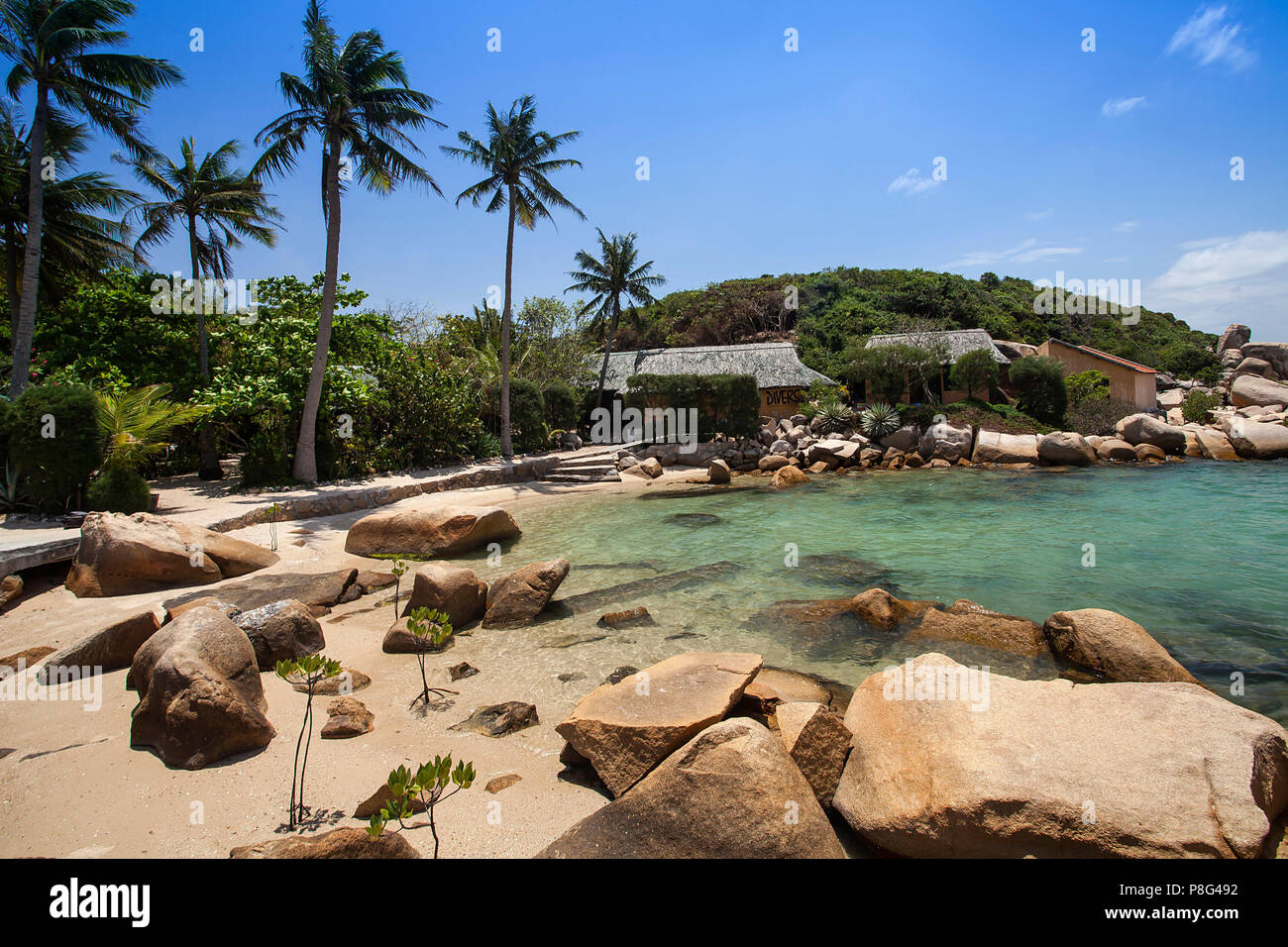 Isola di Hong ONGS, Whale Island, Baia di Nha Trang, Vietnam Asia Foto Stock