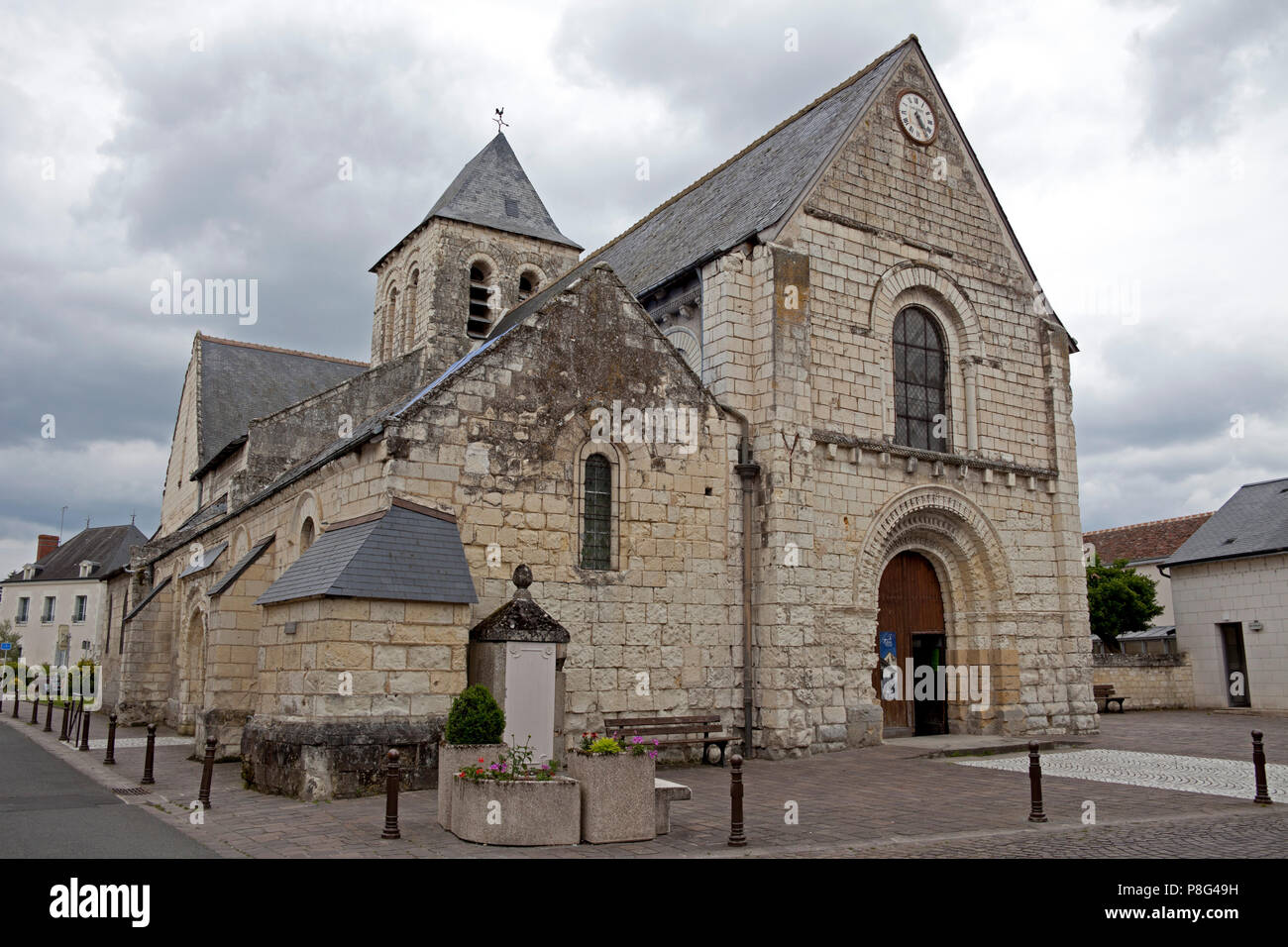 Saint-Gilles chiesa, I'lle-Bouchard, Indre-et-Loire, Francia, Europa Foto Stock