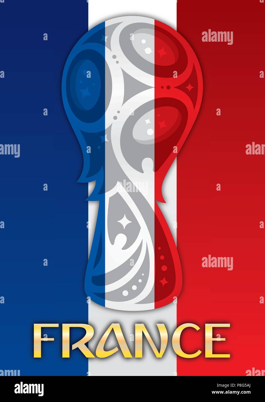 La Francia e la coppa del mondo, la Russia 2018, fase finale Illustrazione Vettoriale