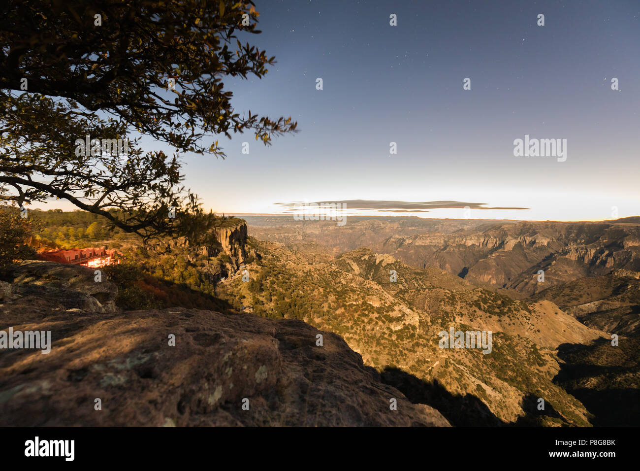 Sunrise a Posada Barrancas, Messico Foto Stock