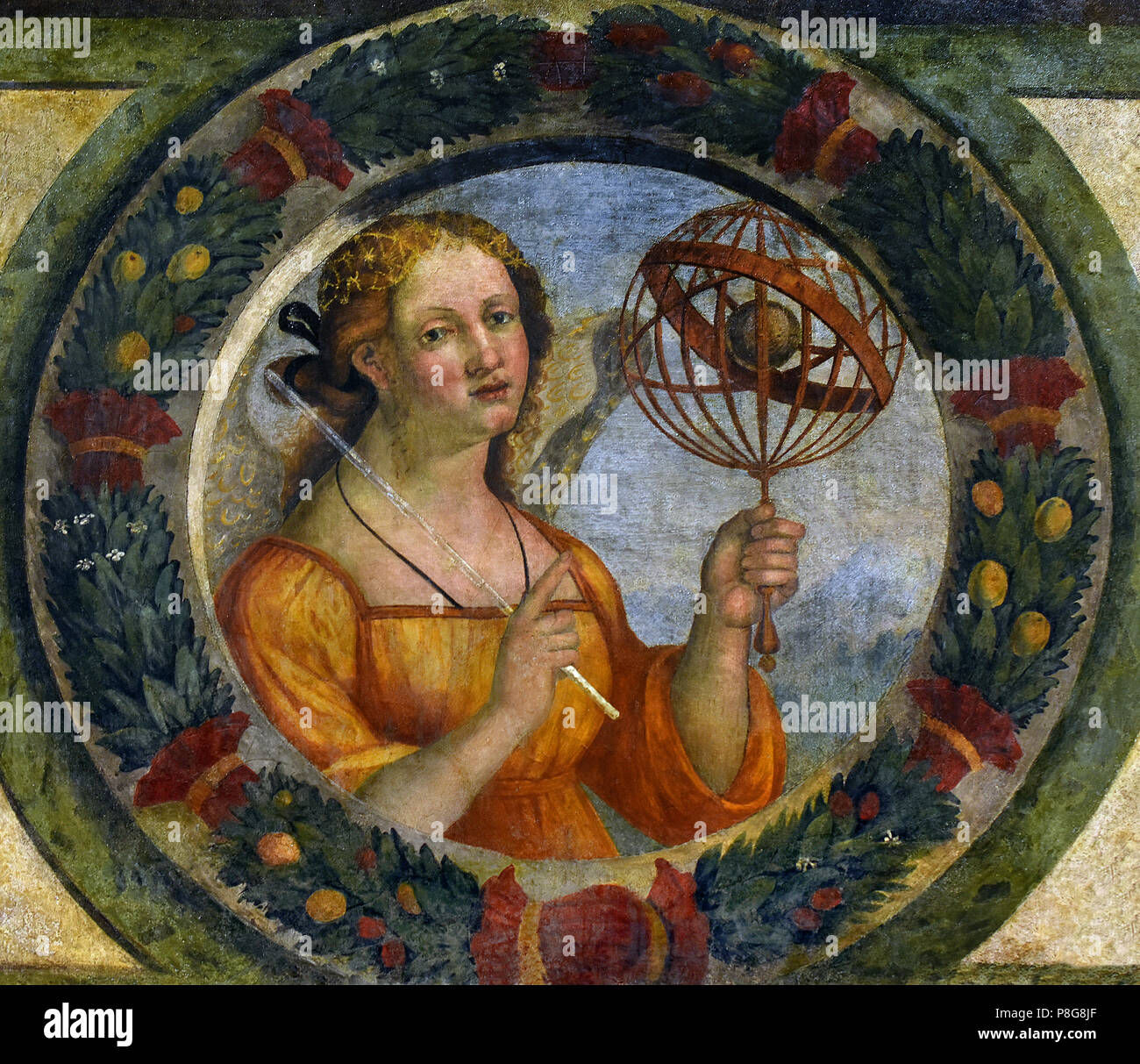 Allegorie delle arti liberali L'Astronomia - allegorie delle Arti liberali astronomia - Niccolò Giolfino (c. 1476 - 1555) era un pittore italiano del periodo rinascimentale, attiva principalmente in Verona. Italia Foto Stock