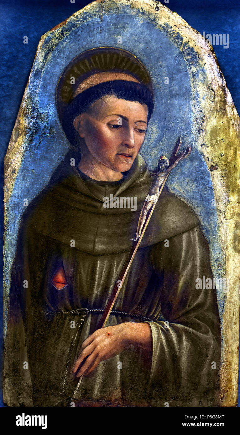 Domenico Morone ( 1442-1518), gli elementi di un polittico: San Francesco, il terzo quarto del XV secolo, tempera su legno Italia, italiano. Foto Stock