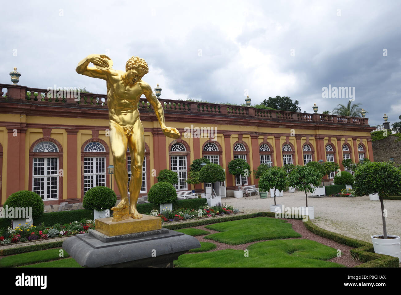 I giardini del castello Schloss a Weilburg an der Lahn in Germania Europa Foto Stock