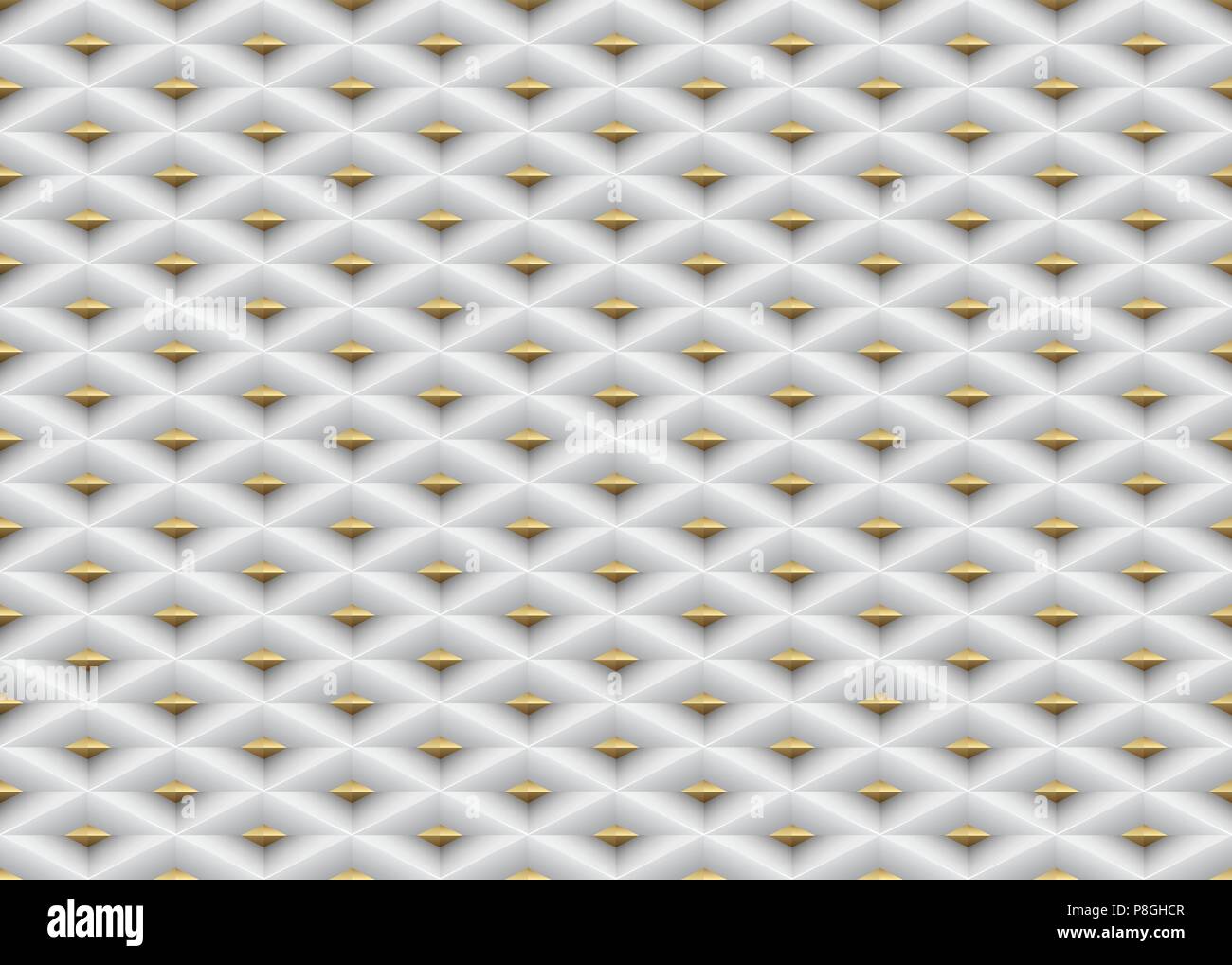 Vector bianco goffrato pattern griglia in plastica senza cuciture con sfondo golden inserire l'elemento. La tecnologia a forma di diamante cell texture. Pagina Web della luce di riempimento Illustrazione Vettoriale