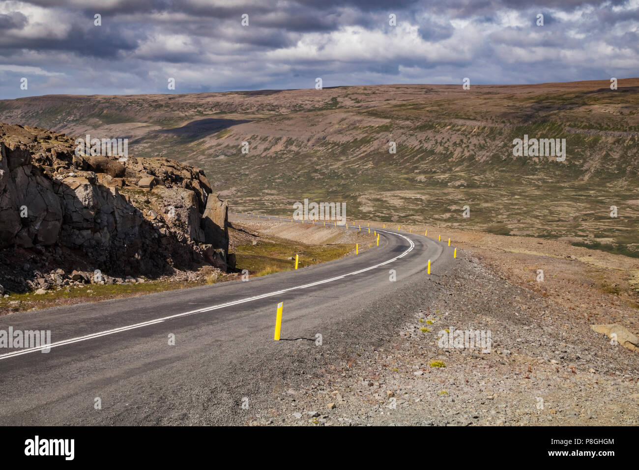 Mountain Pass, Kleifaheidi Pass, ad ovest di fiordi, Islanda Foto Stock