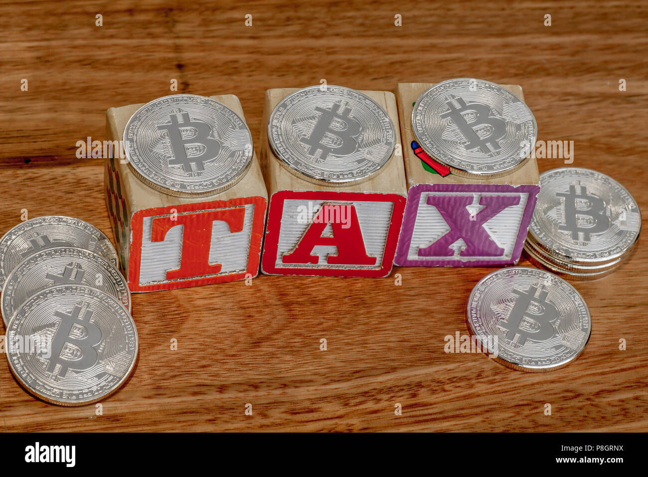 Imposizione fiscale sulle valute Crypto Foto Stock