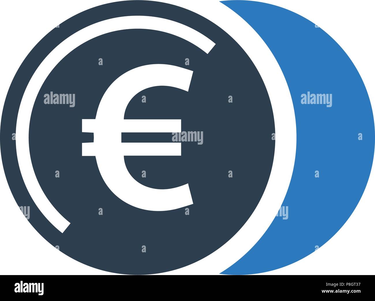 Euro monete icona Illustrazione Vettoriale