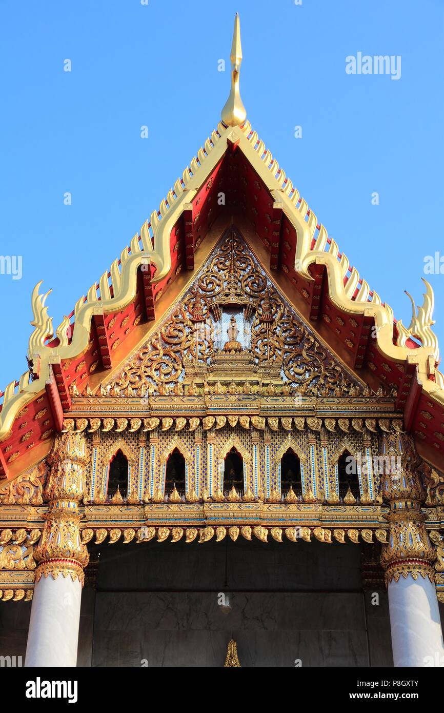 Bangkok, Thailandia, Sud-est asiatico - tempio in marmo landmark (Wat Benchamabophit). Foto Stock