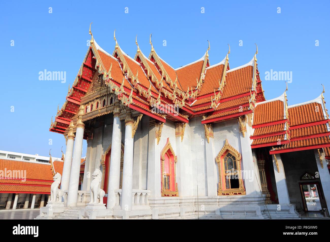 Bangkok, Thailandia, Sud-est asiatico - tempio in marmo landmark (Wat Benchamabophit). Foto Stock
