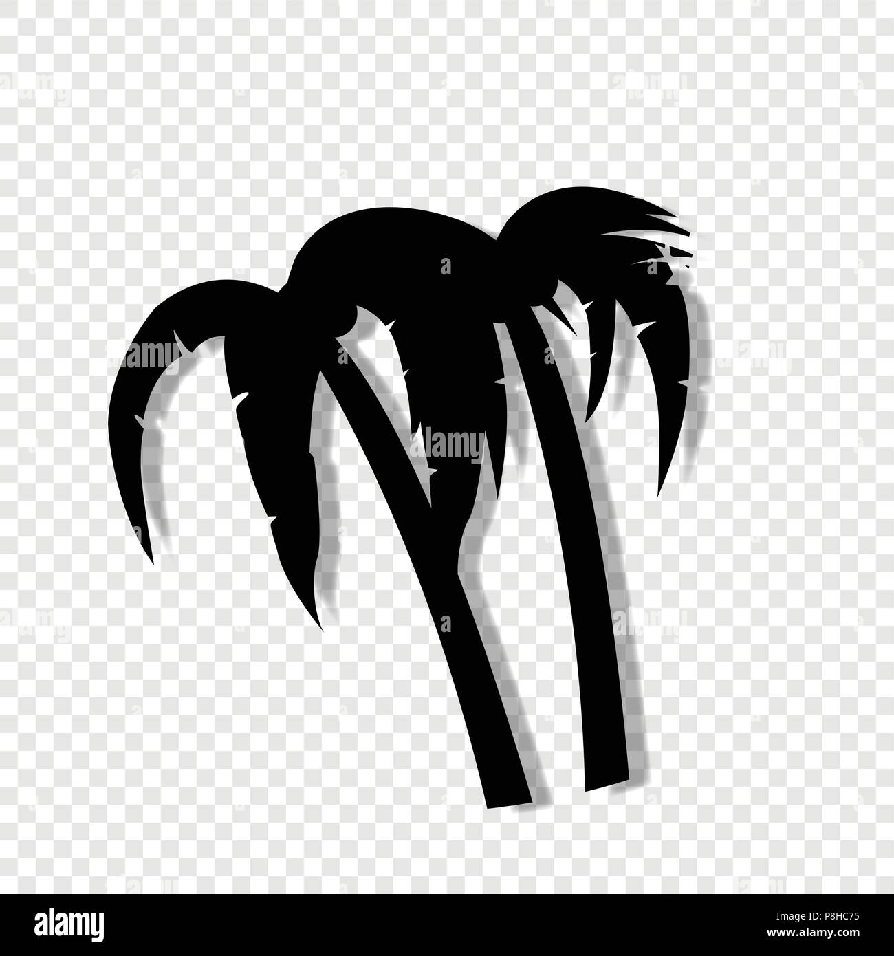 Vettore silhouette nera illustrazione di palme icona isolato su sfondo trasparente. Illustrazione Vettoriale