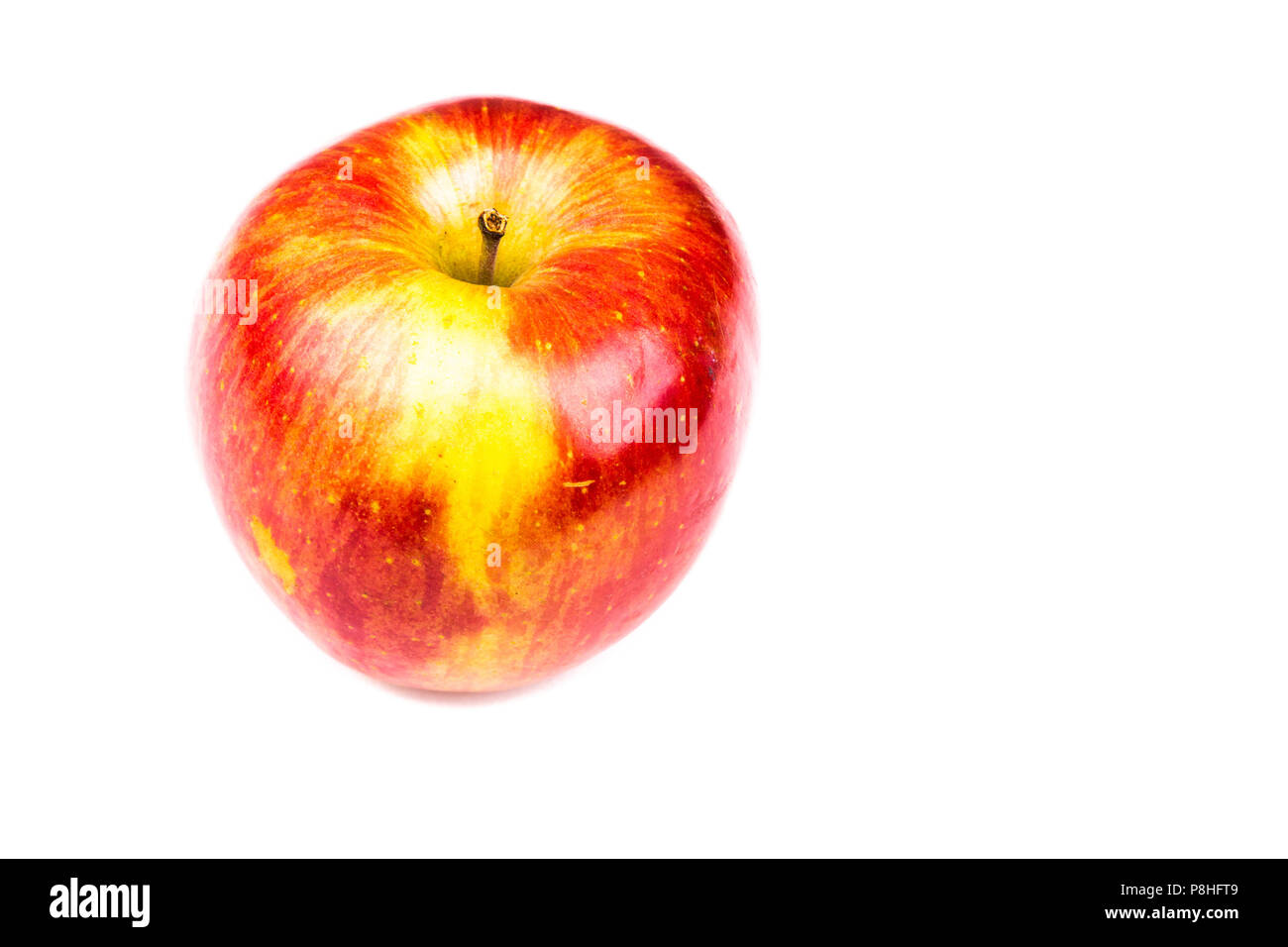 Apple su uno sfondo bianco Foto Stock