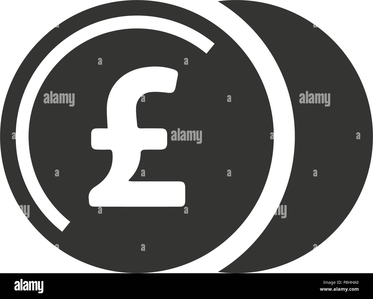 Pound Icona Coin Illustrazione Vettoriale