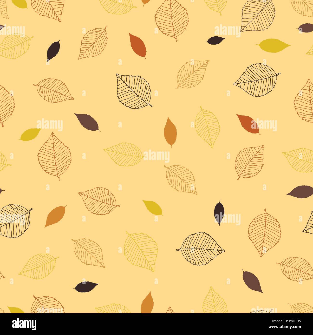 Abstract sfondo senza giunture di foglie di autunno Illustrazione Vettoriale