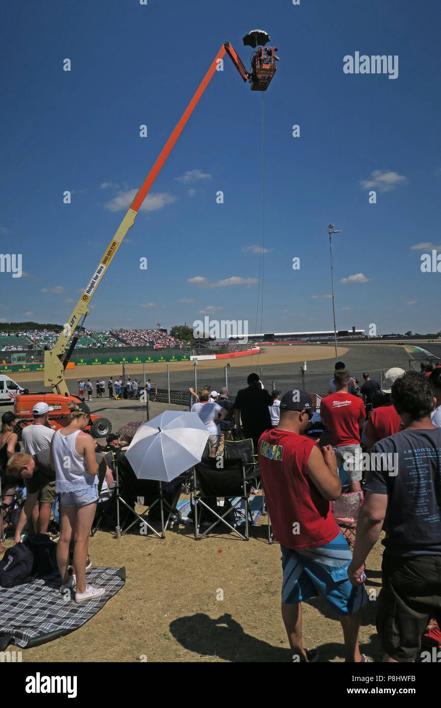 Ammissione generale di spettatori, al Gran Premio di Gran Bretagna di Formula Uno, circuito di Silverstone, Towcester, Northamptonshire, England, Regno Unito Foto Stock