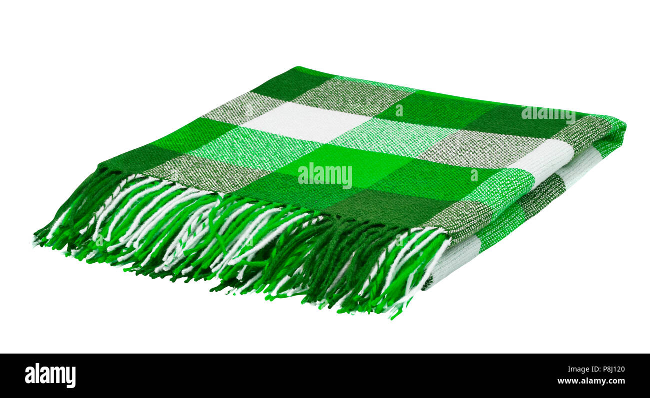 Coperta di lana isolati su sfondo bianco. Includere il percorso di clipping. Foto Stock