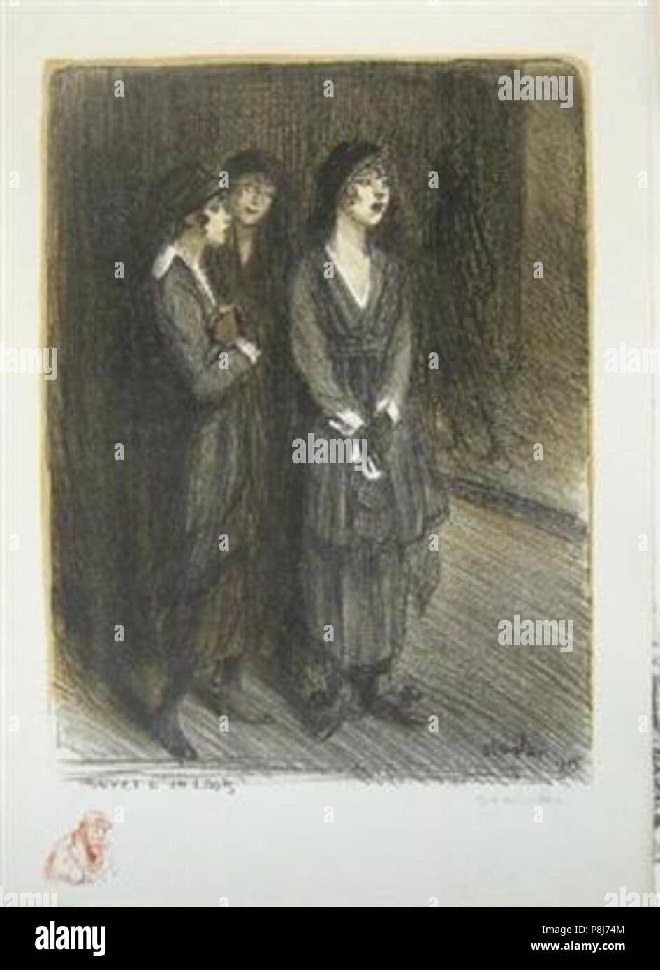 . 538 Steinlen - veuves-d-ONU-louis-1915 Foto Stock