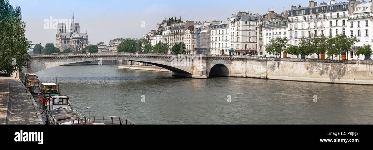 Panoramafoto Notre Dame di Parigi, Frankreich Foto Stock