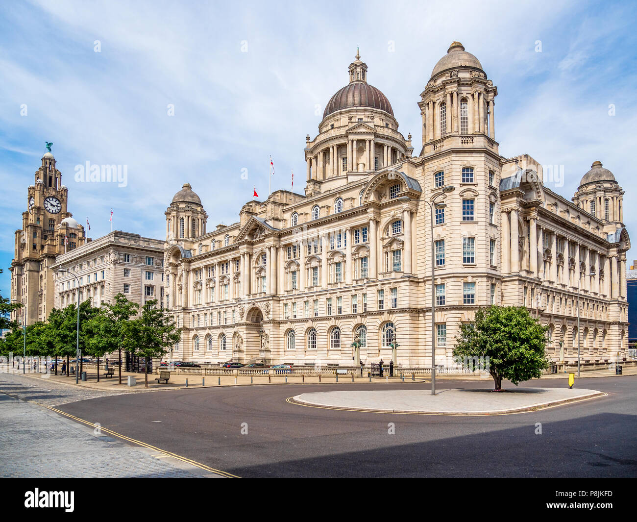 Liverpool waterfront e Pier Head, REGNO UNITO Foto Stock