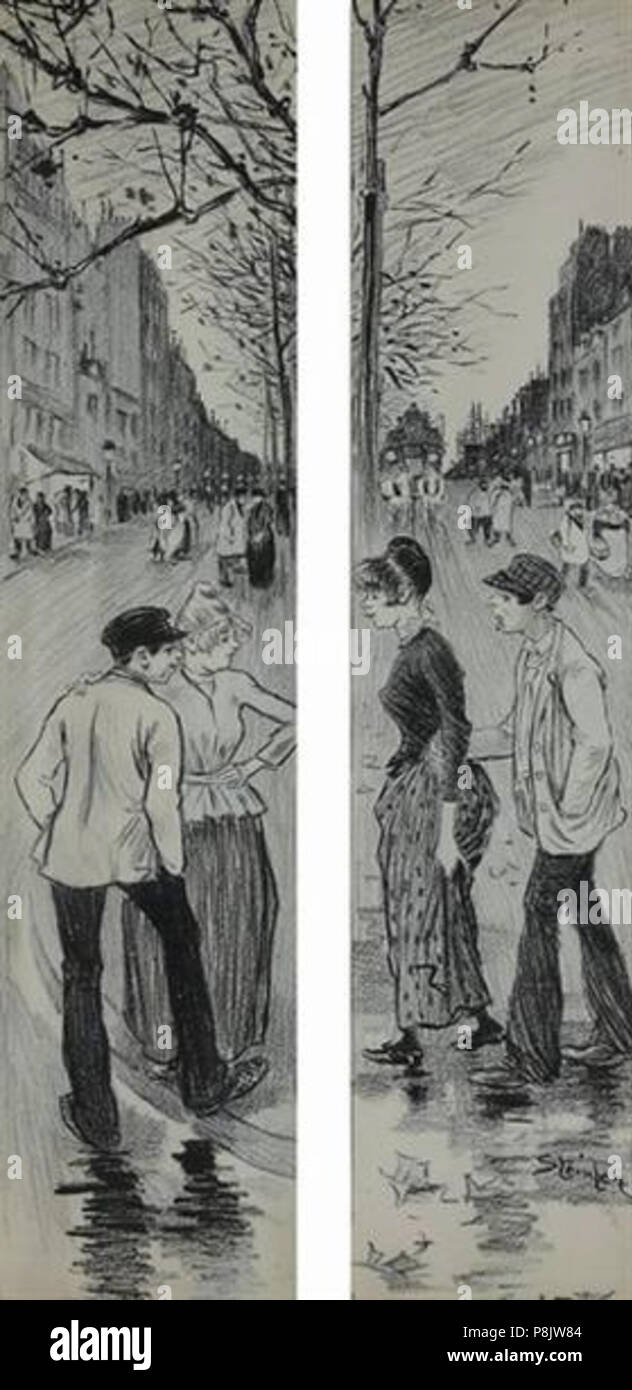 . 533 Steinlen - a belleville menilmontant-original-drawin Foto Stock