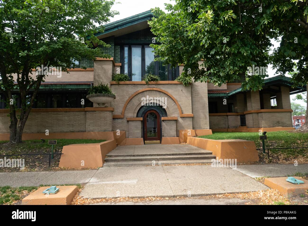 Questo raffinato esempio di Frank Lloyd Wright prairie architettura di stile è stato commissionato dalla ricca vedova, Susan Lawrence Dana nel 1902 ed è una delle principali t Foto Stock