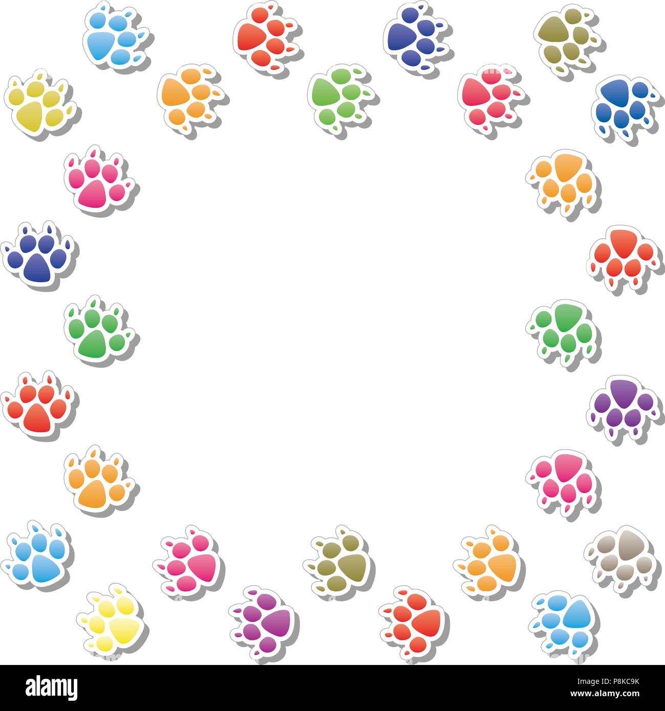 Telaio del vettore del cane al piede di stampe Illustrazione Vettoriale