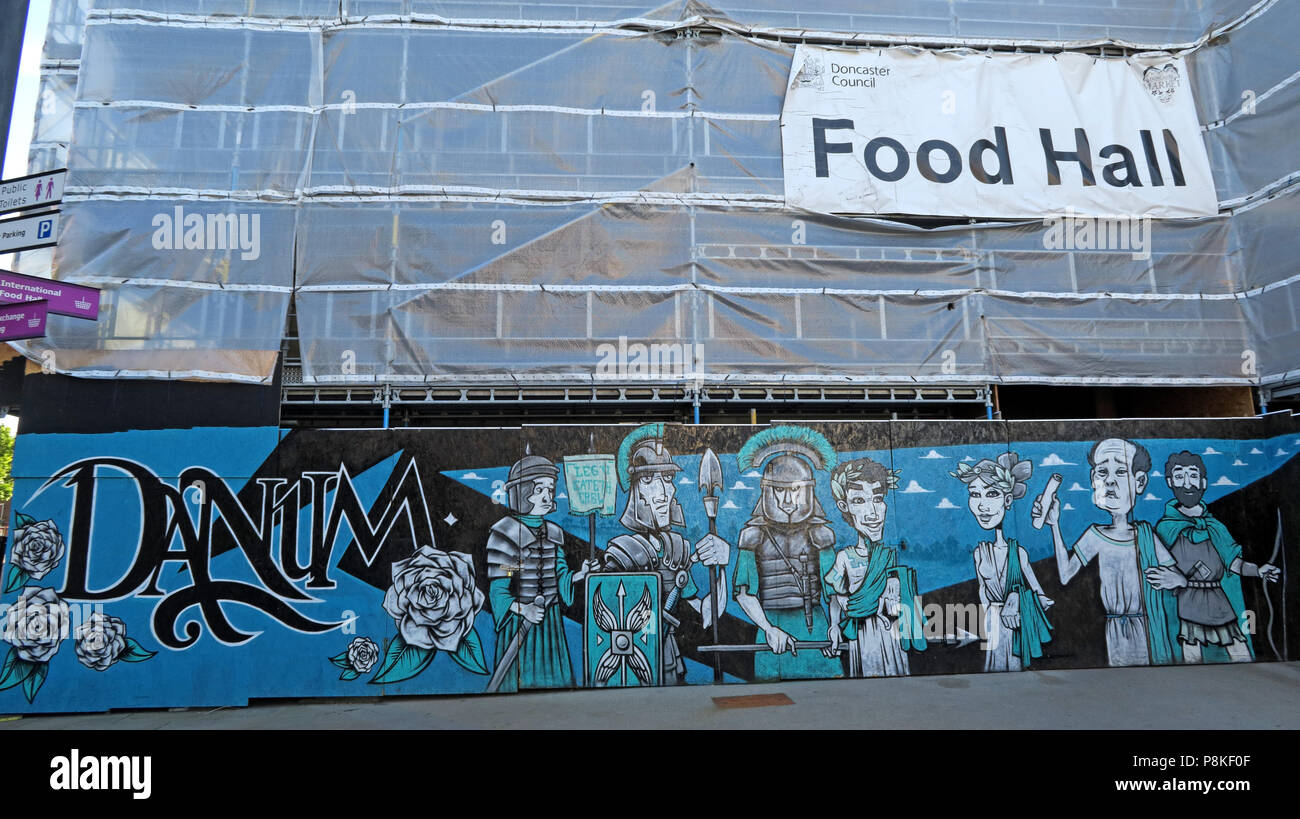 Doncaster marketplace rinnovo, miglioramenti artwork, luogo di mercato, Doncaster, South Yorkshire, Inghilterra, Regno Unito, DN1 1bn Foto Stock