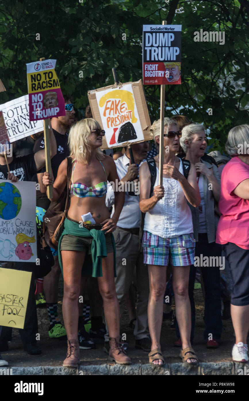 Londra, Regno Unito. 12 Luglio, 2018. Trump demo Blenheim Palace Credito: Graham Lenton/Alamy Live News Foto Stock