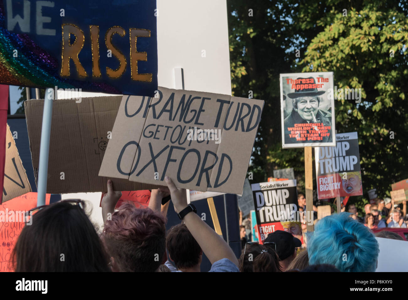 Londra, Regno Unito. 12 Luglio, 2018. Trump Demo, il Palazzo di Blenheim Credito: Graham Lenton/Alamy Live News Foto Stock