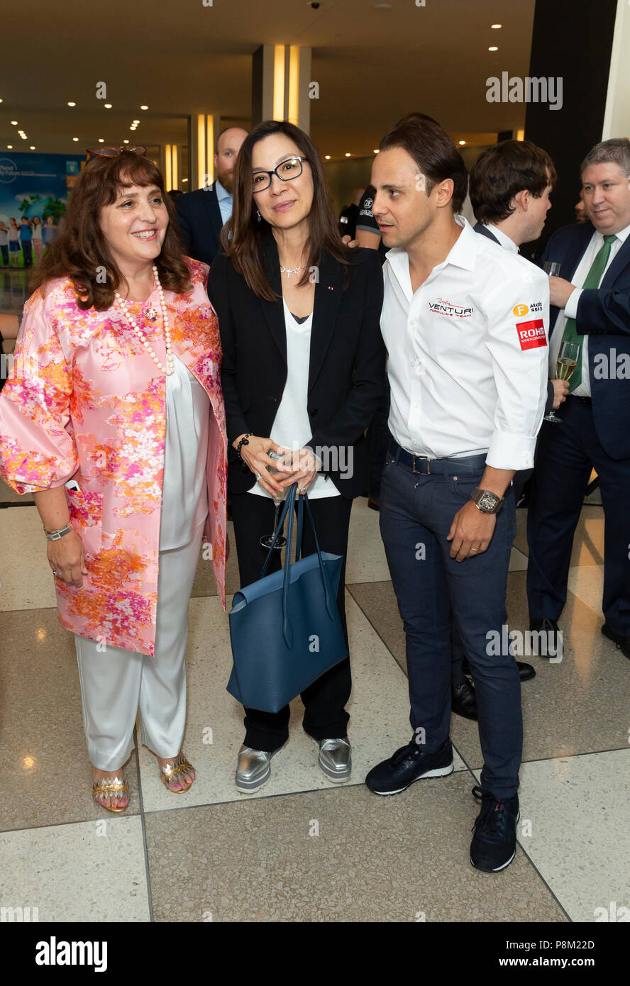 New York, NY - Luglio 12, 2018: Ambasciatore Isabelle Picco, Michelle Yeoh, Felipe Massa a partecipare a un evento speciale per il forum sullo sviluppo sostenibile organizzato da Monaco Missione Permanente Credito: lev radin/Alamy Live News Foto Stock