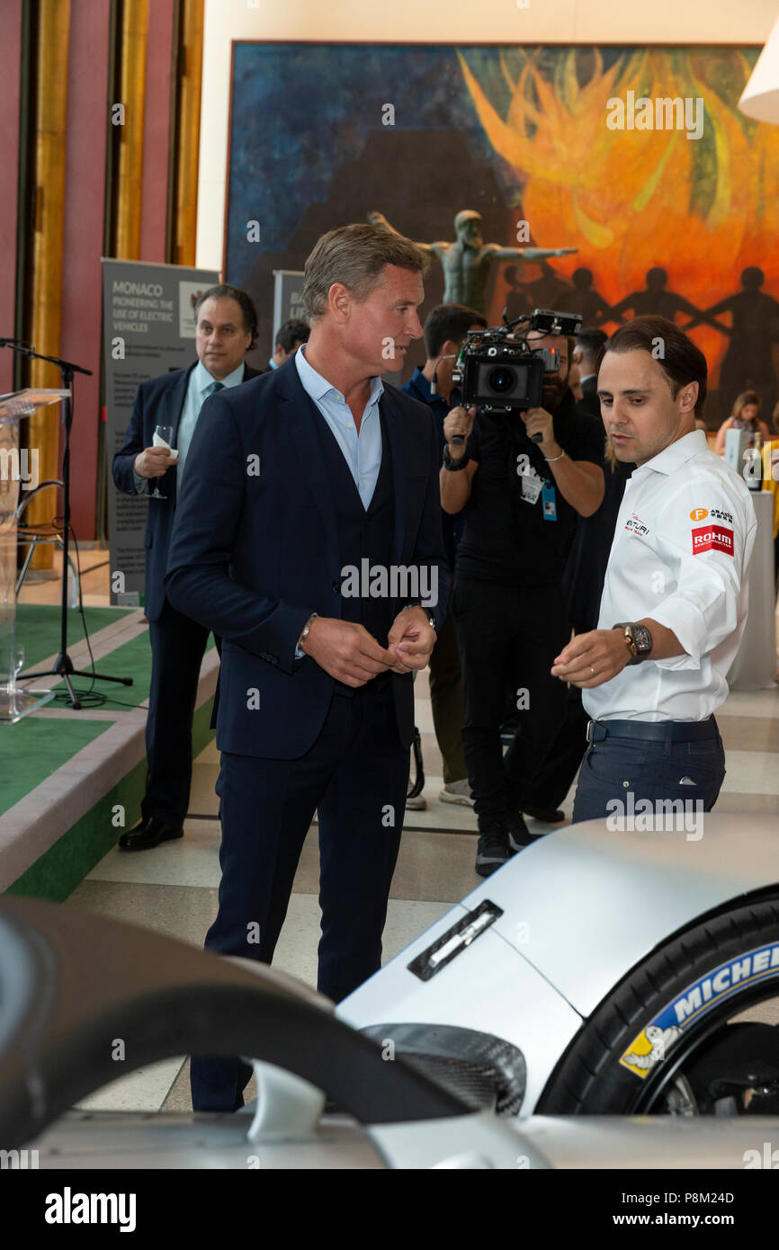 New York, NY - Luglio 12, 2018: i piloti David Coulthard e Felipe Massa a partecipare a un evento speciale per il forum sullo sviluppo sostenibile organizzato da Monaco Missione Permanente Credito: lev radin/Alamy Live News Foto Stock