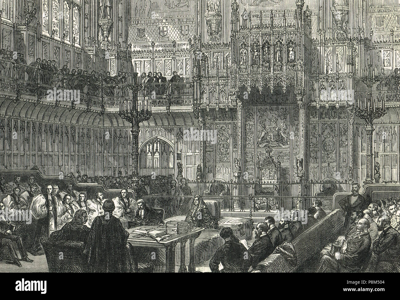 Dr William Connor Magee, Vescovo di Peterborough, affrontando la House of Lords, durante la Chiesa irlandese Act 1869 Foto Stock