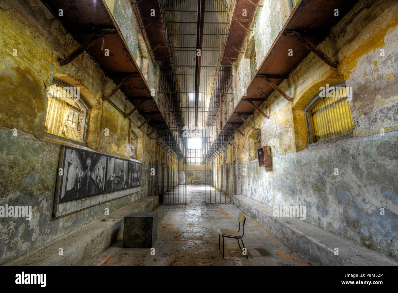 Ala di cella, ex carcere Cárcel de Miguelete, oggi museo, Montevideo, Uruguay Foto Stock