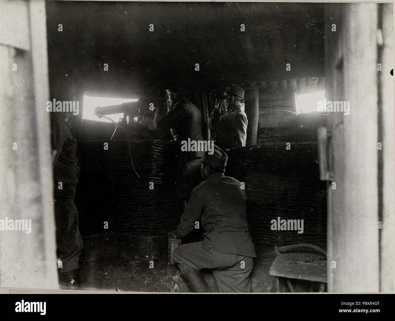 . 412 Maschinengewehr. Aufgenommen am 2.IV.1916 Inf.Rgt.Nro.52. (BildID 15536569) Foto Stock