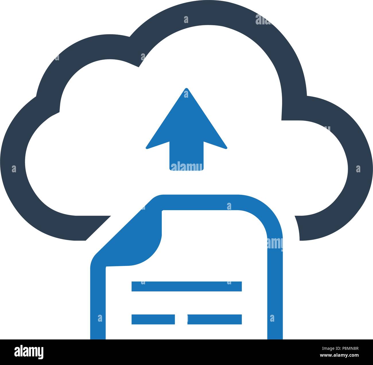 Cloud Upload di file icona Illustrazione Vettoriale