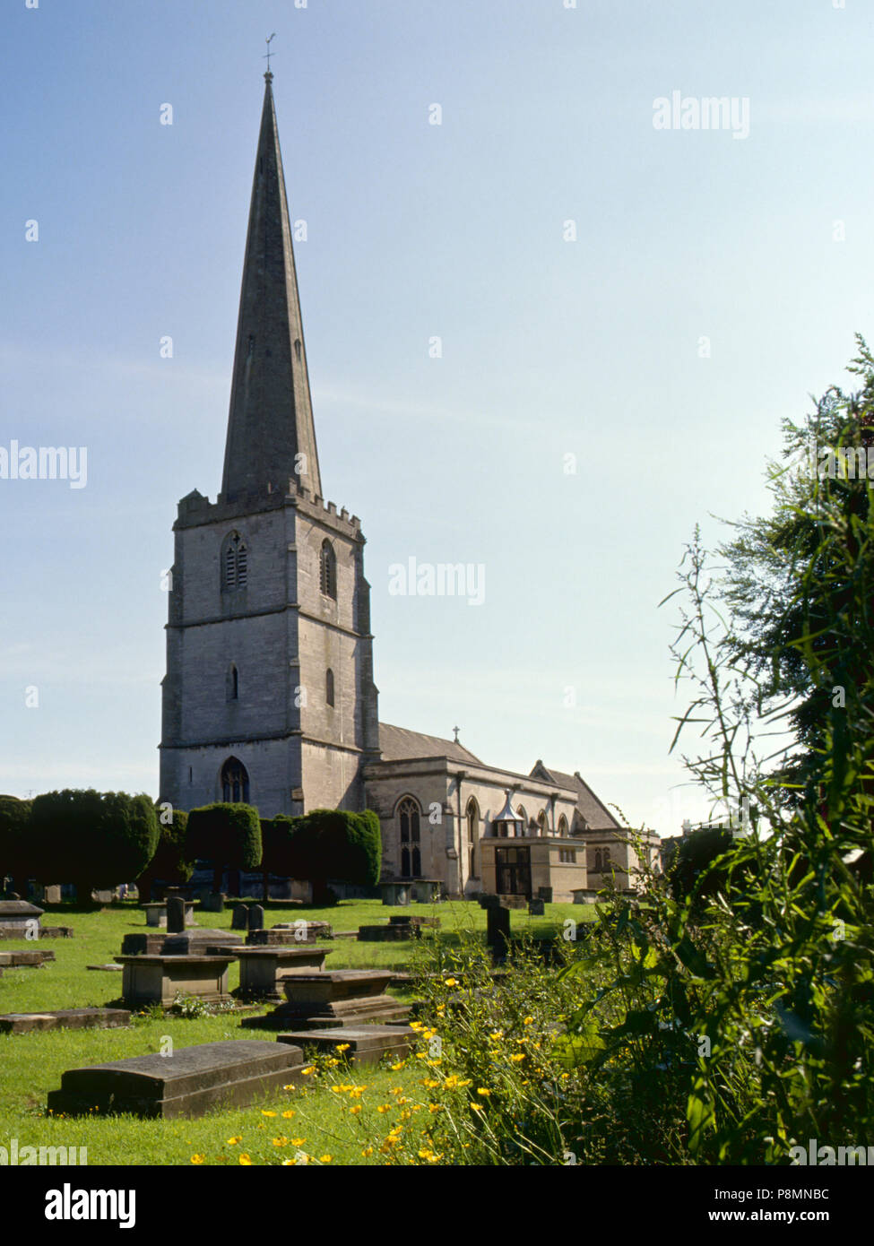 C1987: l'impressionante 'lana chiesa' a Painswick in Cotswolds, Gloucestershire, Regno Unito Foto Stock