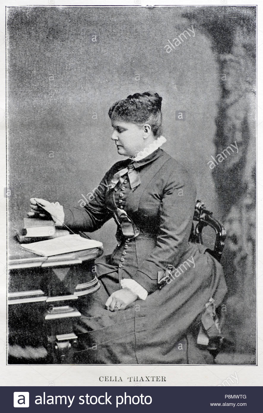 Celia Thaxter, 1835 - 1894, era un americano lo scrittore e poeta, immagine dal tardo ottocento Foto Stock