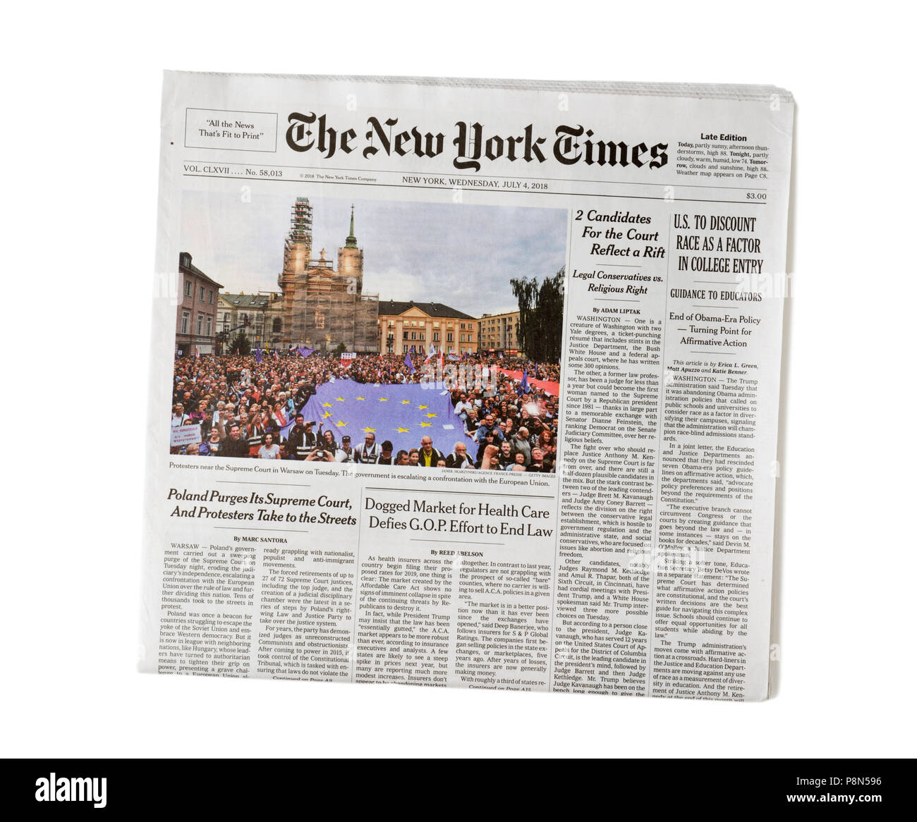 Giornale NY Times Foto Stock
