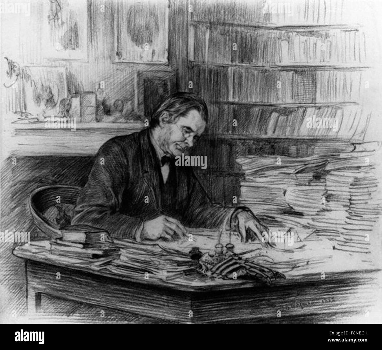 Da Theodore Blake Wirgman,disegno,1882 334 Thomas Henry Huxley da Theodore Blake Wirgman Foto Stock