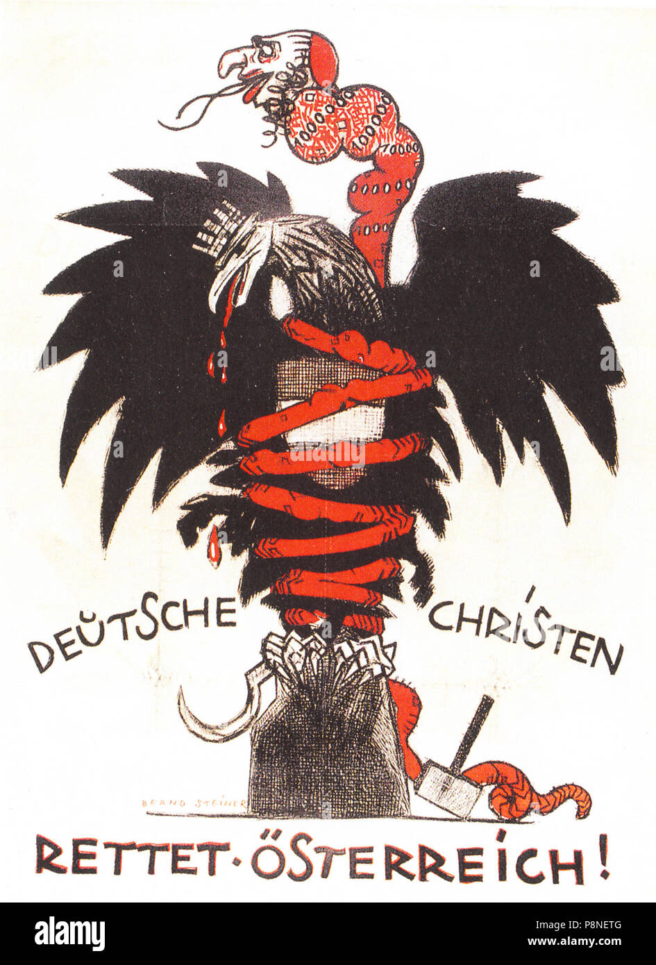 . 38 Antisemitisches Wahlplakat CSP 1920 Foto Stock