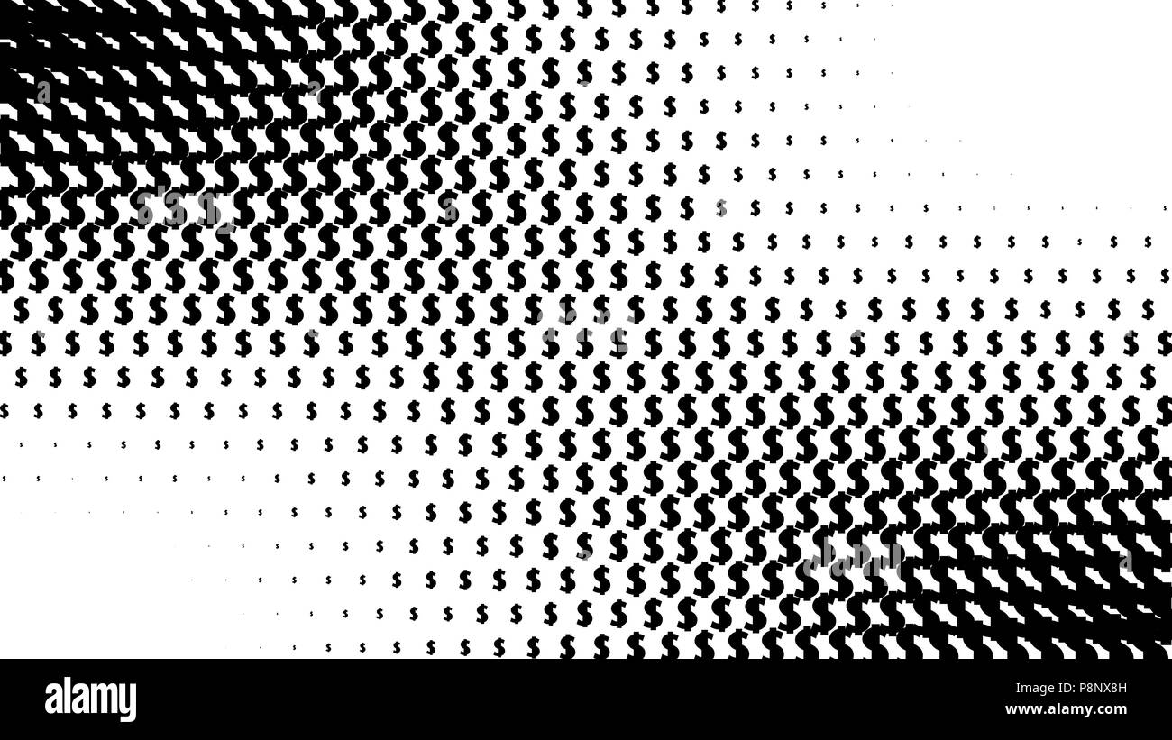 Abstract modello halftone texture, dollaro. Lo sfondo è bianco e nero.  Vector background moderno per poster, siti, biglietti da visita, cartoline,  inte Immagine e Vettoriale - Alamy