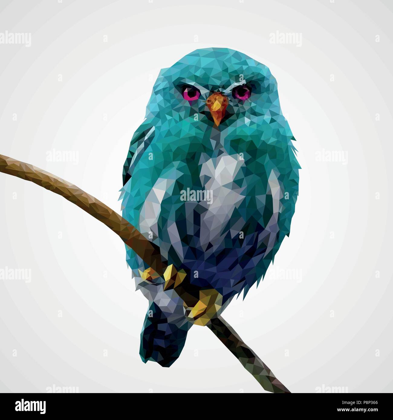 Bassa poli Owl Illustrazione Vettoriale