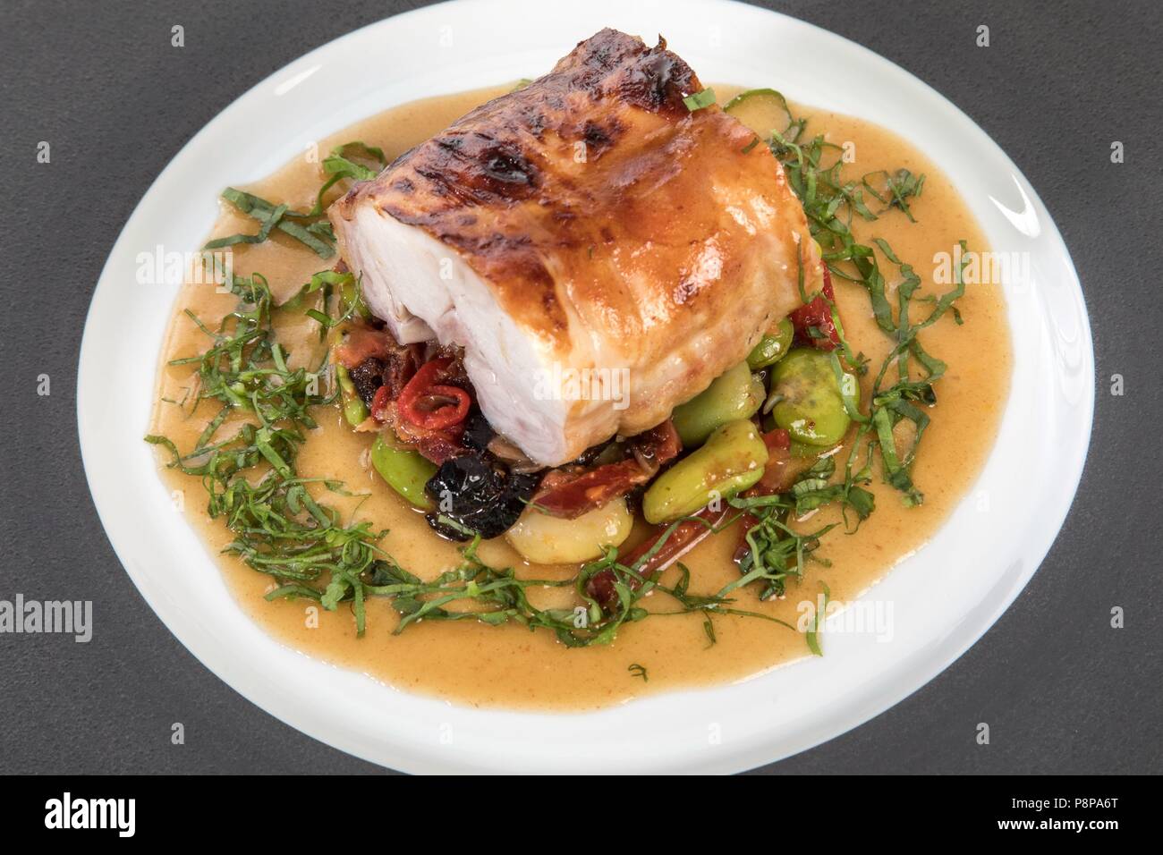 Cucina, cucina, ricetta da chef stella Michelin Laurent clemente, COURS GABRIEL, CHARTRES Foto Stock