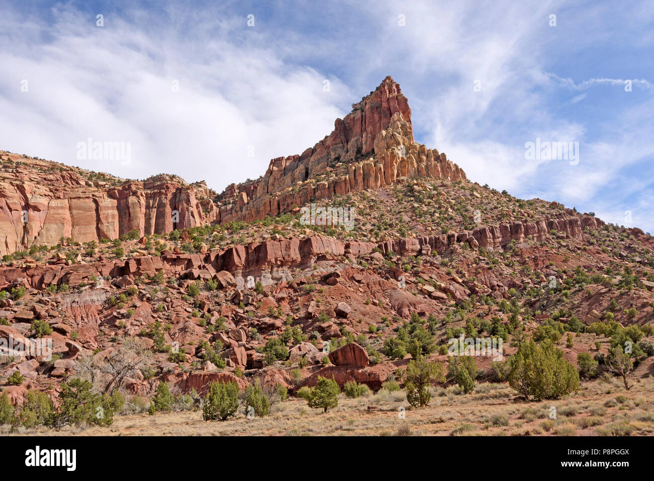 Formazioni drammatico nel Capitol Gorge nel Capitol Reef National Park nello Utah Foto Stock