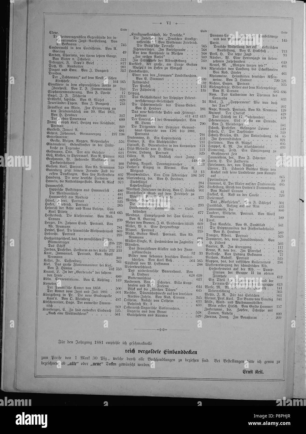 . 204 Die Gartenlaube (1881) p 006 Foto Stock