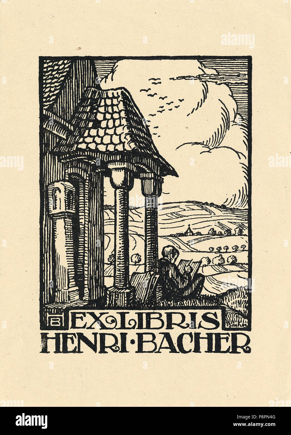 . 279 Ex libris Henri Bacher 190x Foto Stock