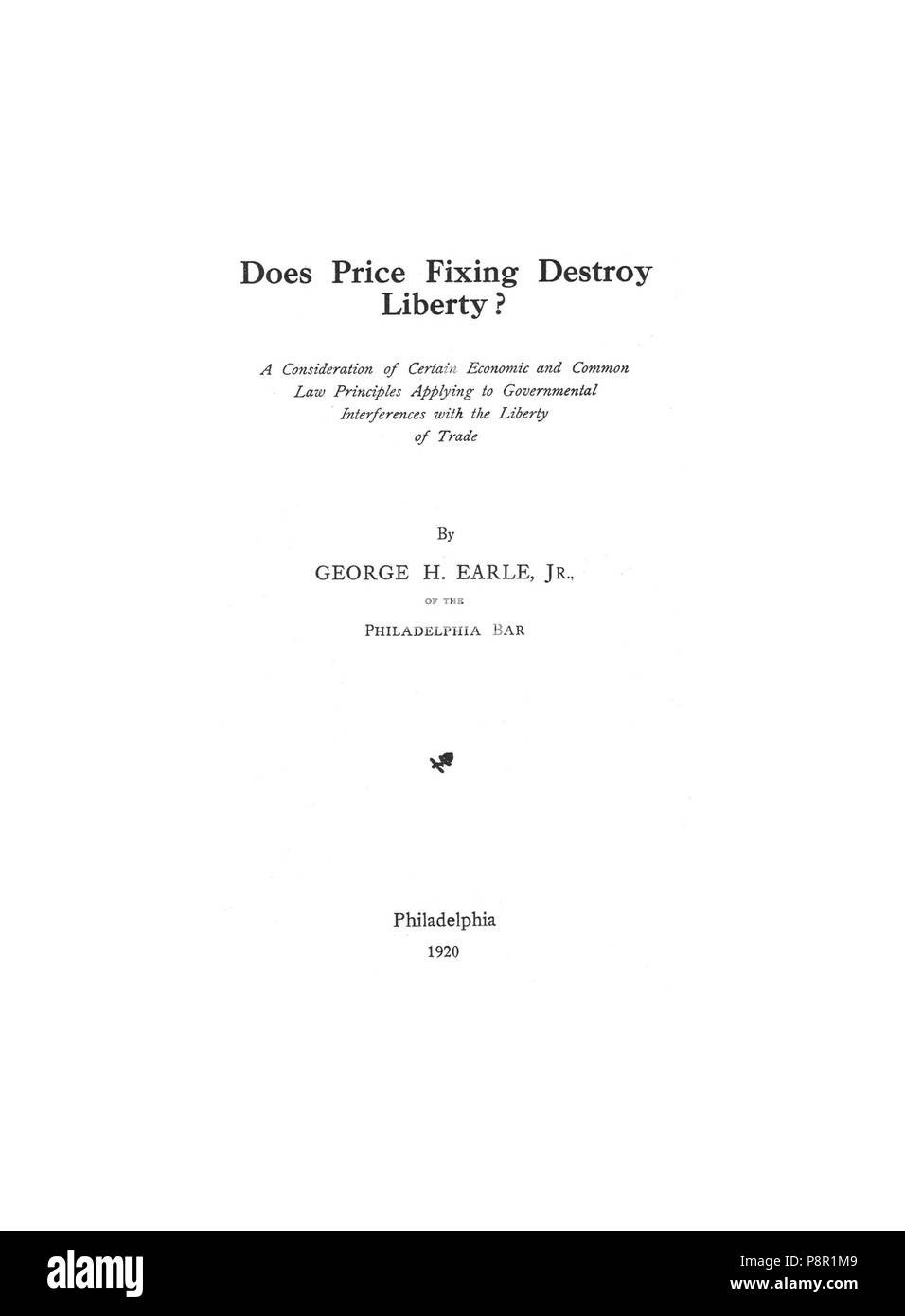 . 263 Earle, non la fissazione di prezzi di distruggere la libertà, 1920, 001 Foto Stock