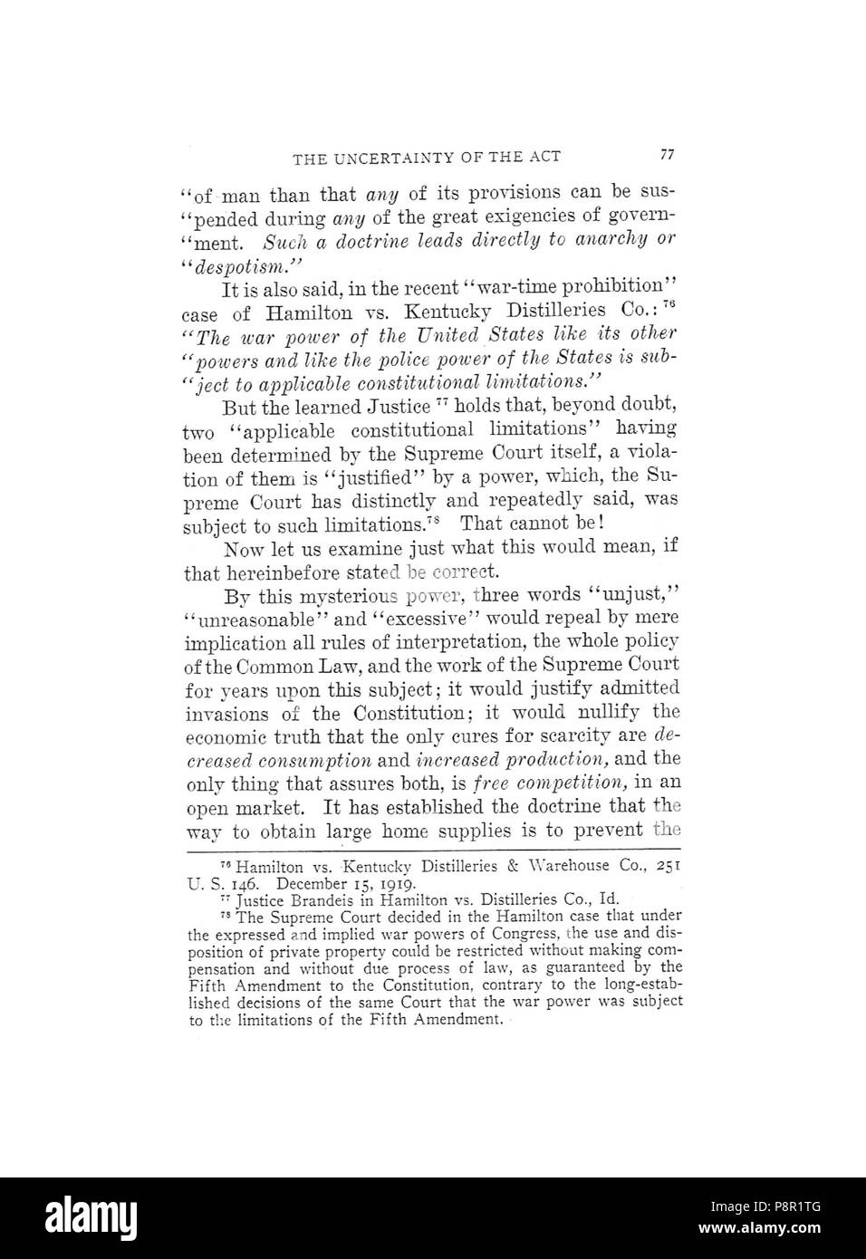 . 263 Earle, non la fissazione di prezzi di distruggere la libertà, 1920, 077 Foto Stock