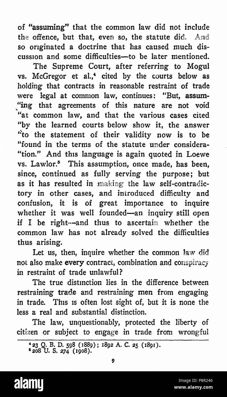 . 264 Earle, libertà di commercio come arginato dalla legge nazionale, 1909 09 Foto Stock